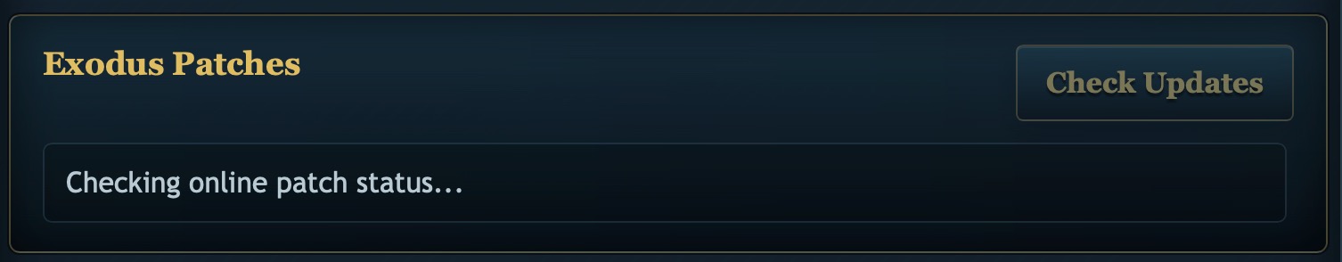 Exodus Launcher checking patches